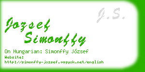 jozsef simonffy business card