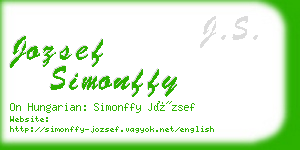 jozsef simonffy business card